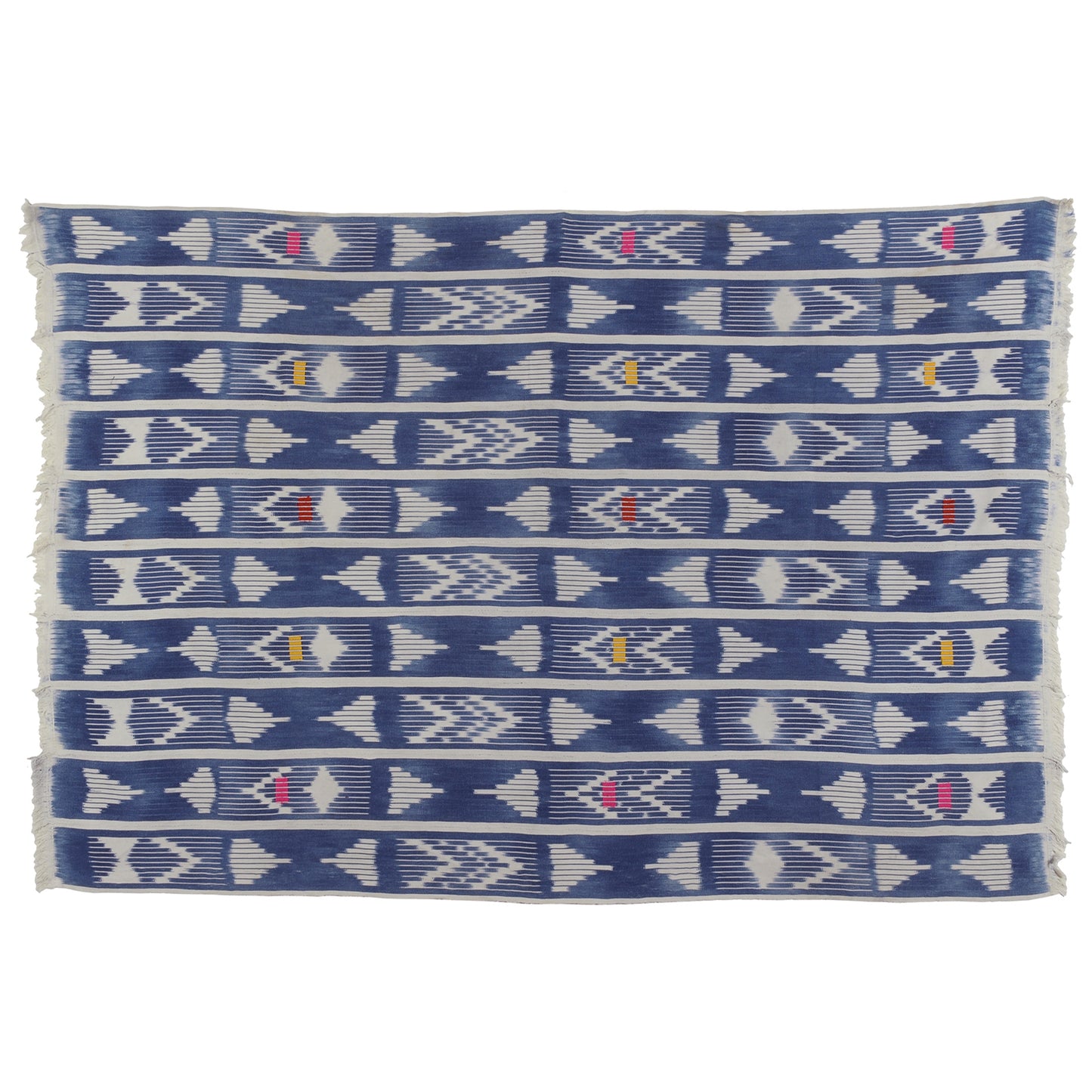 Vintage Handwoven Baule Cloth – Ivory Coast Textile, 58½″×40″