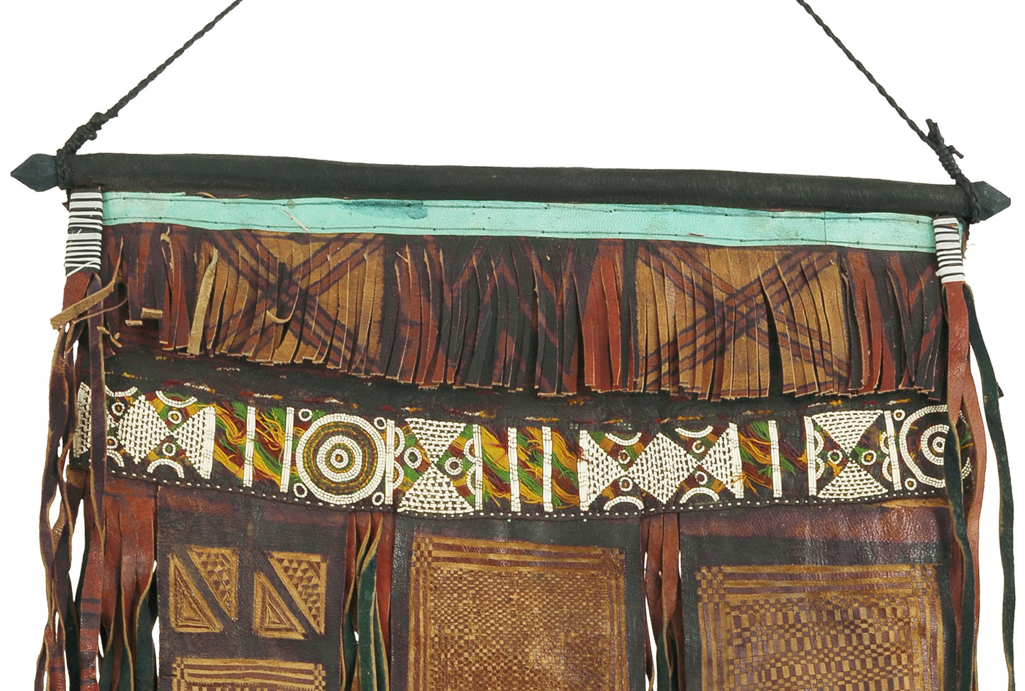 Authentic Tuareg Leather Wall Panel – Sahara Nomad Ethnic Décor