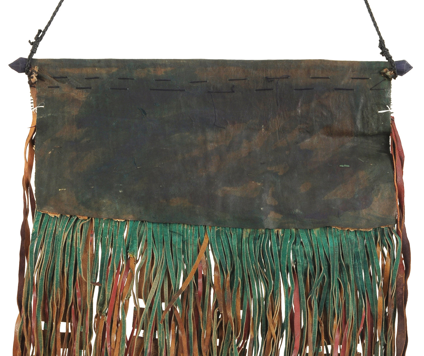 Old African Tuareg Leather Tent Panel Found In Niger Sahara - enhanced texture view
