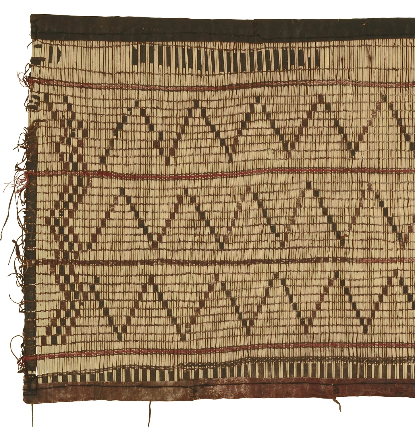 Authentic Nomad Tuareg Straw and Leather Mat – Handcrafted Sahara