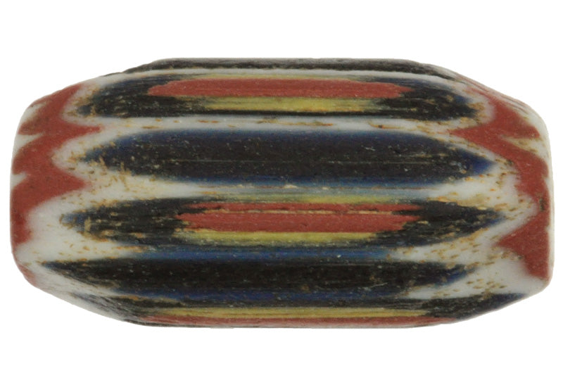 Striped 4-Layer Chevron Bead - Antique Venetian Glass 17X8Mm - close-up