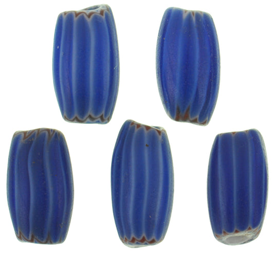 Rare 6 Layer Blue Chevron Beads | Antique Venetian Trade Glass - alternate view
