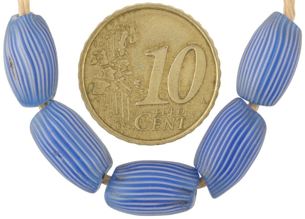 6 Layer Onion Skin Chevron Beads | Reheated Antique Venetian Set - close-up