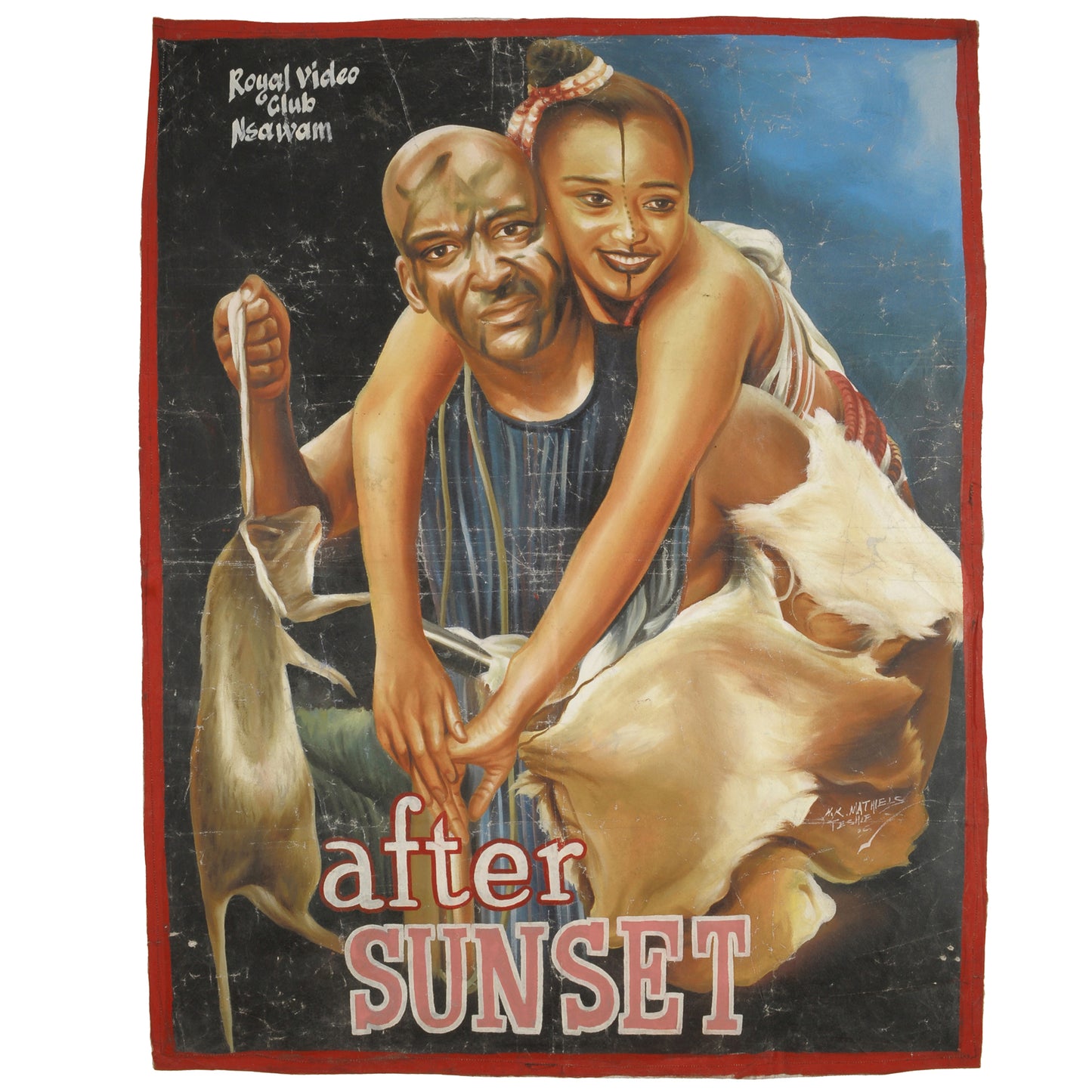 After Sunset Movie Poster - Authentic Ghana Hand-Painted Art