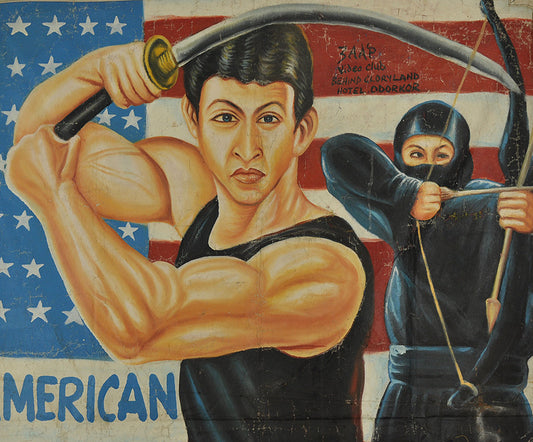 American Ninja Movie Poster - Hand Painted In Ghana - alternate view