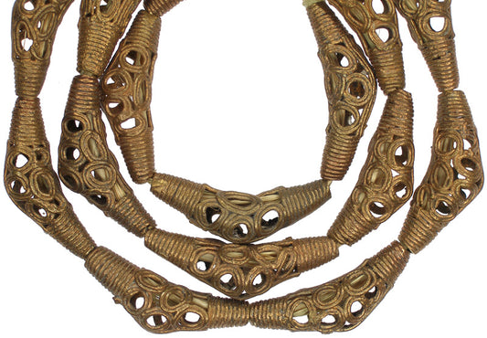 Authentic Ashanti New Elbow Brass Beads From Ghana - Tribalgh - alternate view