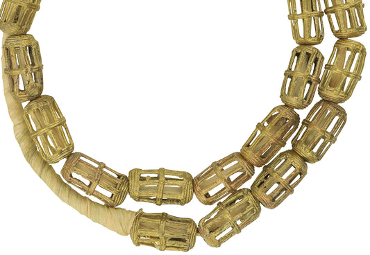 Handmade Ashanti Brass Beads Strand From Ghana - 20" - alternate view