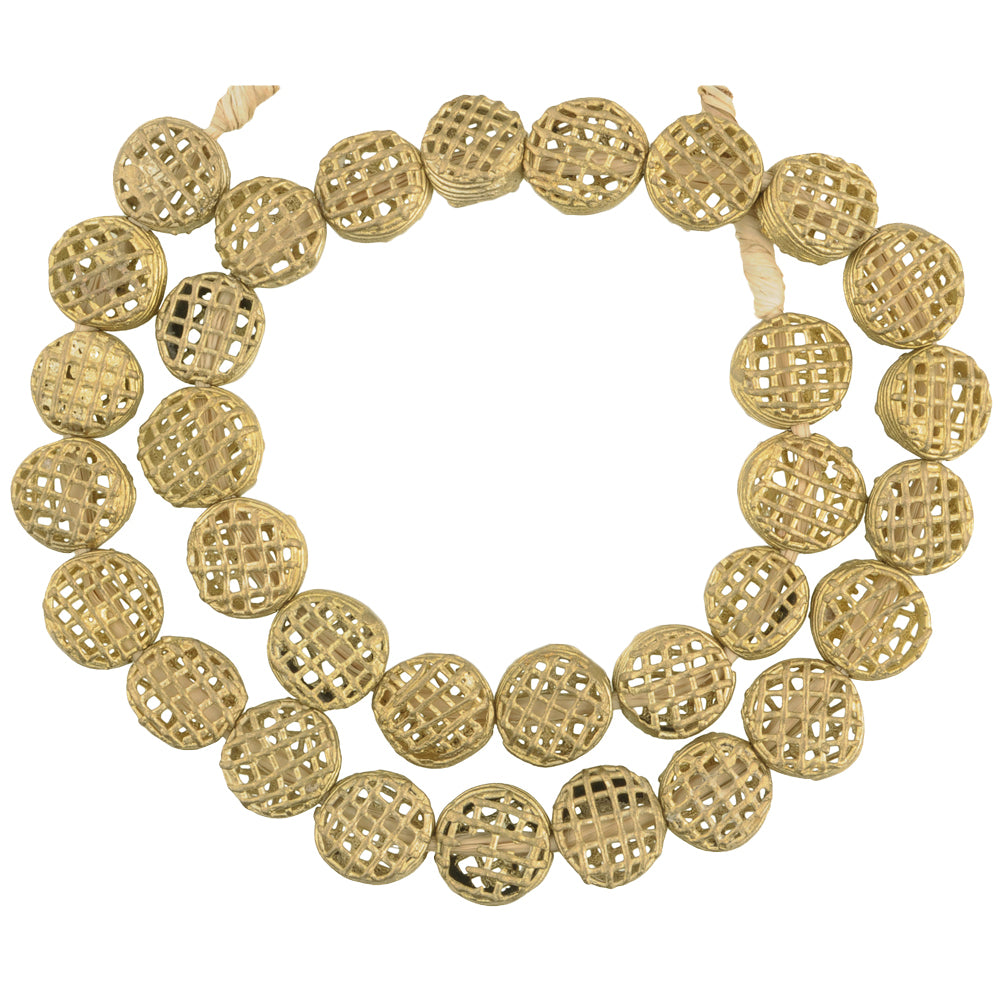Beautiful African Tabular Brass Beads - Handmade In Ghana
