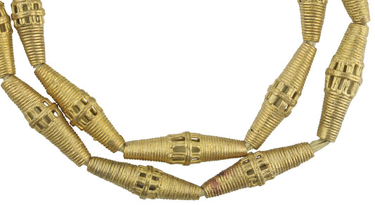 Authentic African Brass Beads - Handmade In Ghana - 23 ¾" Strand - alternate view