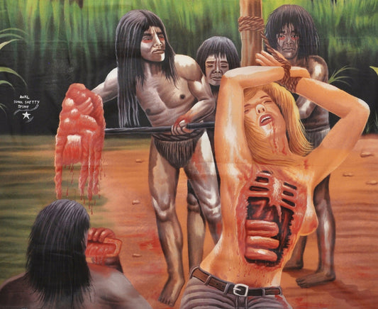 "Cannibal Holocaust" - Original Ghanaian Hand-Painted Horror Movie Poster - alternate view