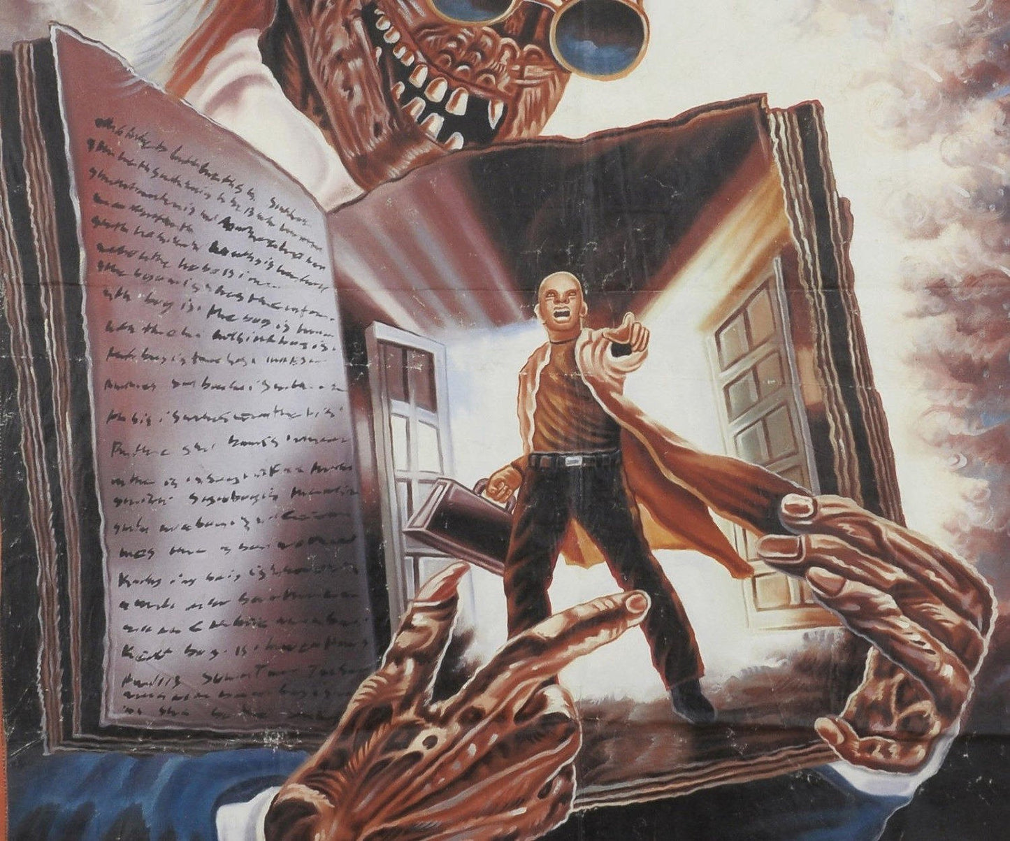 Demon Knight Hand-Painted Movie Poster | Authentic African Art - close-up