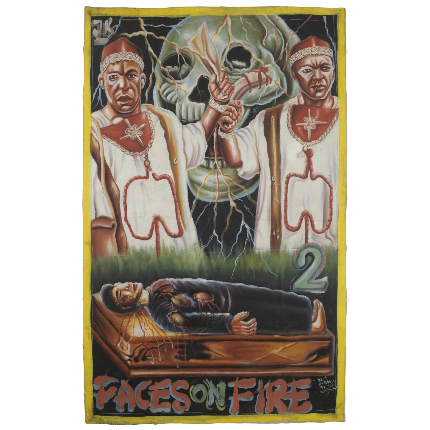 Faces On Fire 2 Movie Poster - Authentic Ghanaian Hand-Painted Art