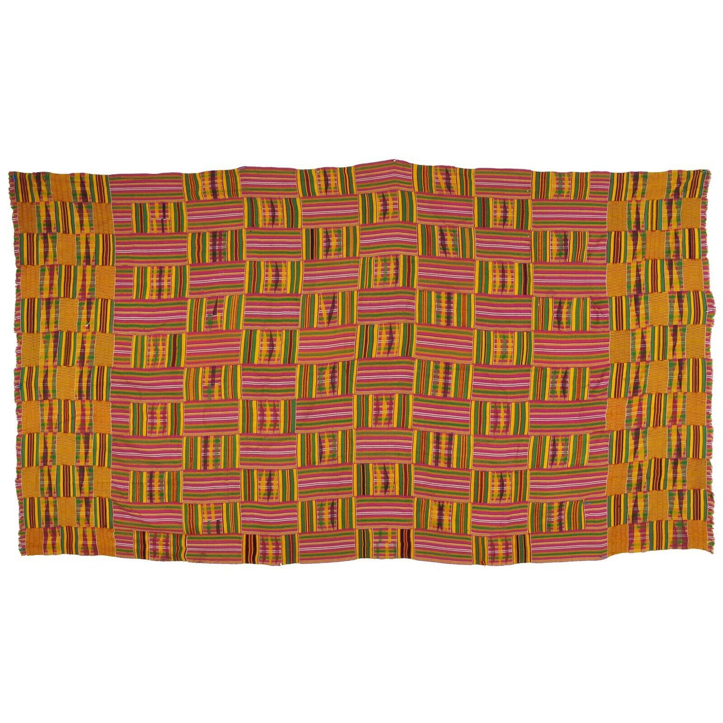 Handwoven Ashanti Kente – Vintage 1970s Woman‑Size Ceremonial Cloth