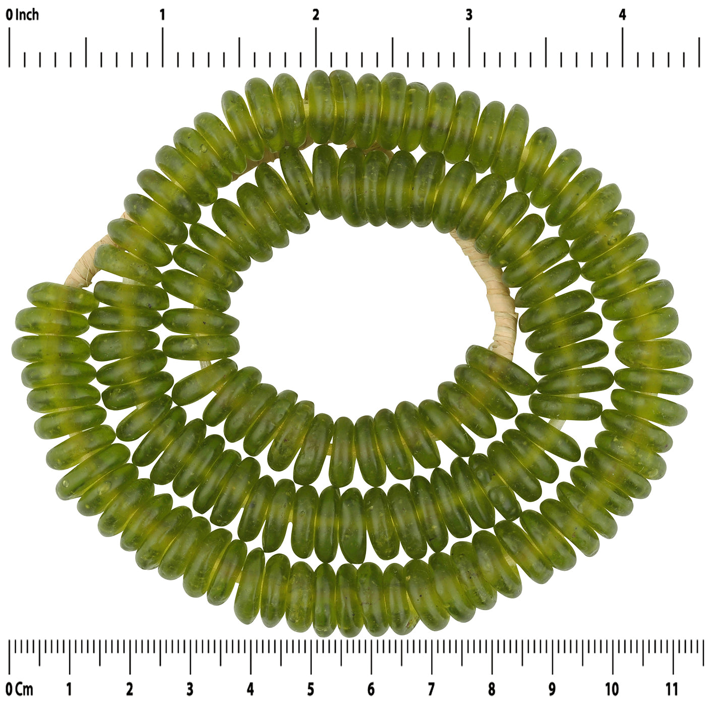 African Trade Beads - Ghanaian Recycled Glass Annular Beads - zoomed-in detail