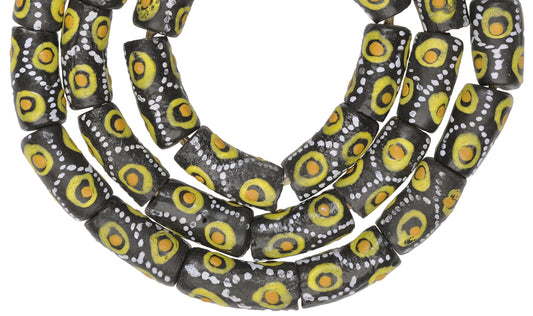 Colorful African Trade Beads - 10Mm Fancy Krobo Glass Beads - alternate view