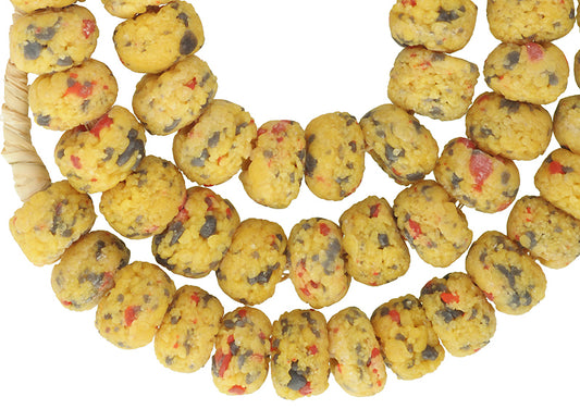Krobo Powder Glass Beads 12-13Mm - African Trade Beads From Ghana - alternate view
