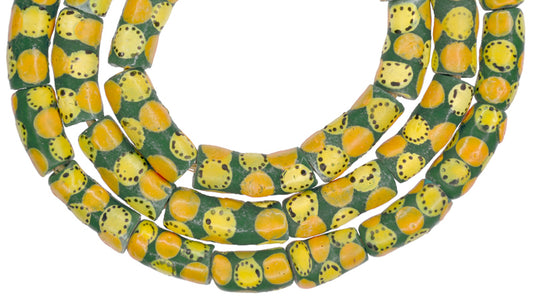 Fancy Krobo Powder Glass Beads - Imitating Venetian Eye Trade Beads - alternate view