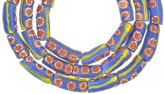 Handmade Ghana Krobo Powder Glass Beads - 8-9Mm African Trade Beads - alternate view