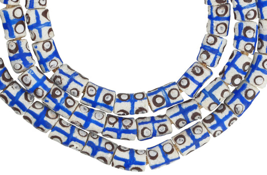 New 27" African Powder Glass Beads - Fancy Krobo Trade Beads - alternate view