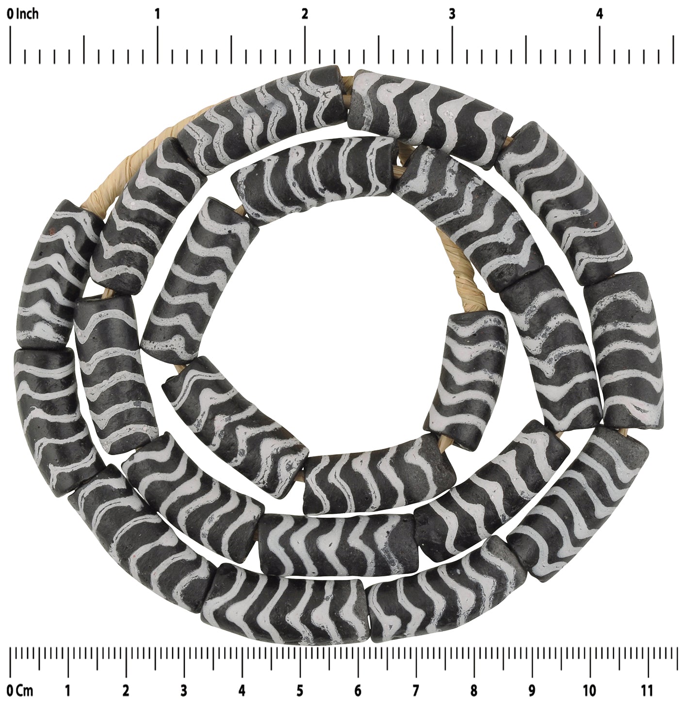 Exquisite 10Mm Fancy Powder Glass Beads - African Trade Beads - zoomed-in detail