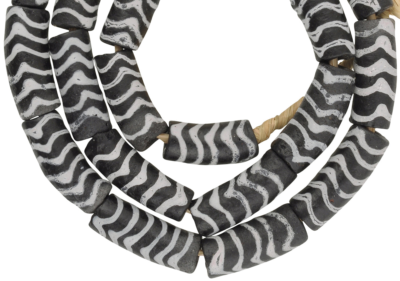 Exquisite 10Mm Fancy Powder Glass Beads - African Trade Beads - close-up