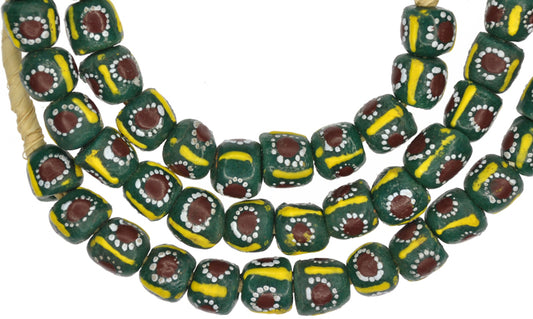 Authentic Ghanaian Fancy Powder Glass Beads - 27" Strand - alternate view