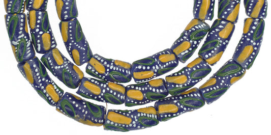 Powder Glass African Trade Beads - Fancy Krobo Beads 11-12Mm - alternate view