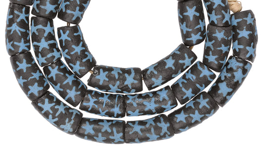 African Powder Glass Beads - Fancy Recycled Krobo Trade Beads, 10-11Mm - alternate view