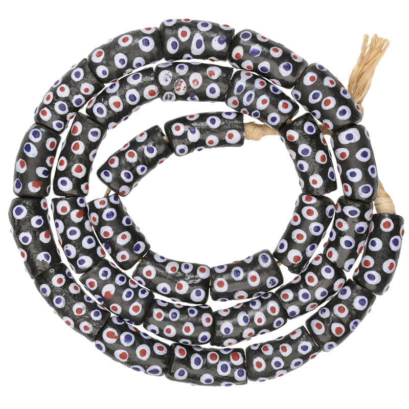 African Powder Glass Beads - 10Mm Krobo Thousand Eyes Design