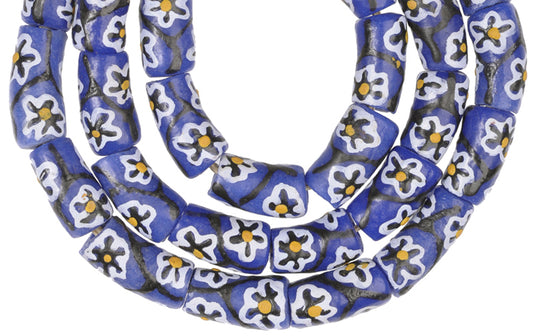 Vibrant 10Mm Fancy Krobo Powder Glass Beads - African Trade Beads - alternate view