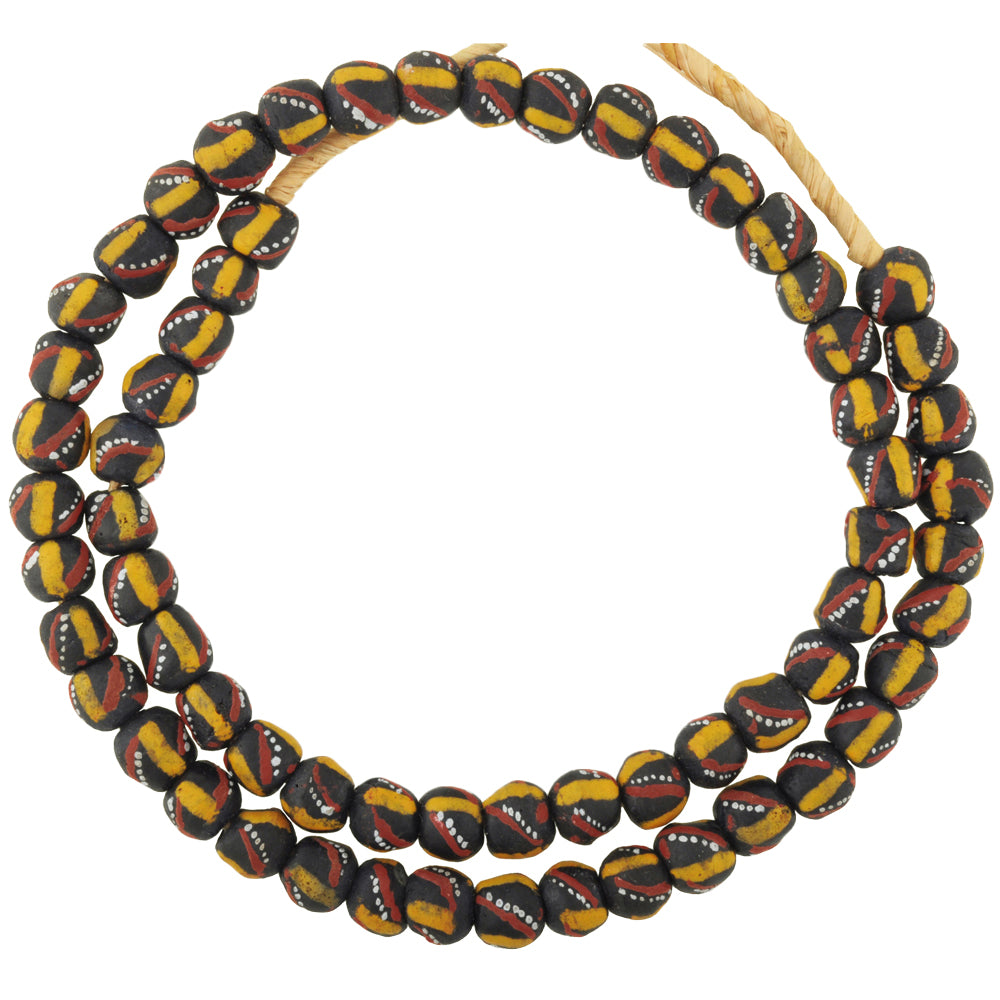 Fancy Krobo Powder Glass Beads 11-12Mm - Ghana African Trade Beads Sb-29877