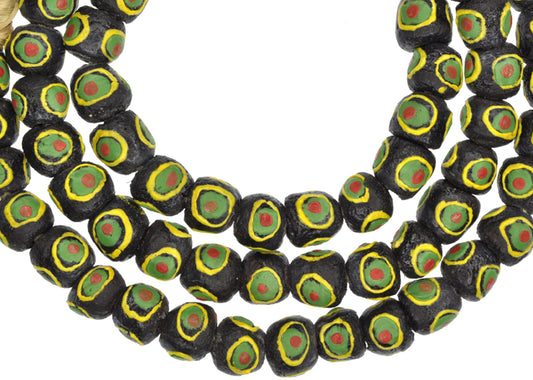 African Trade Beads - Fancy Powder Glass Krobo Beads 10-11Mm - alternate view