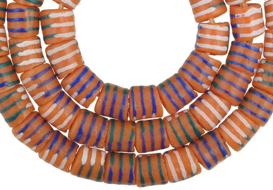 African Trade Beads: Fancy Krobo Glass Beads 9-10Mm, Ghana Made - alternate view