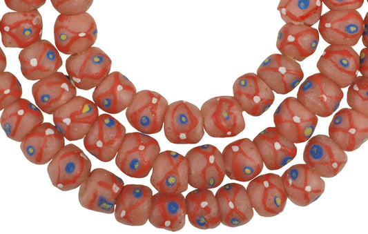 New Matching Strand Pink Pineapple African Powder Glass Trade Beads Krobo Ghana Sb-27547 - alternate view