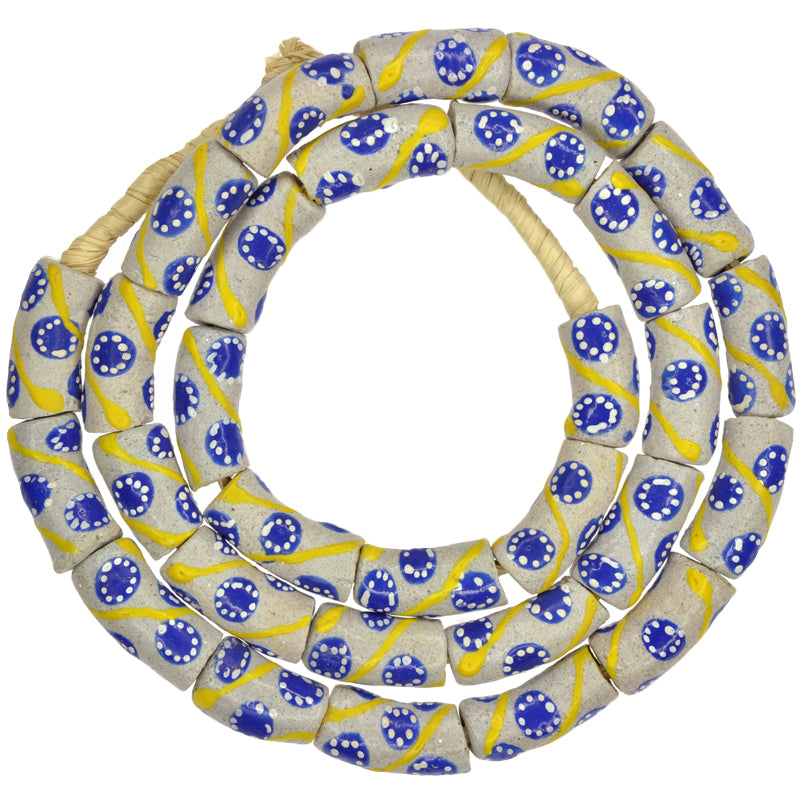 Elegant 9-10Mm Powder Glass African Trade Beads From Ghana