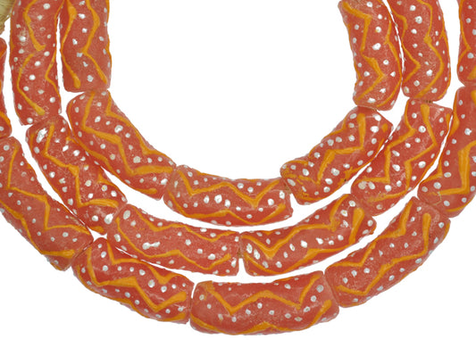 Handmade African Trade Beads - Fancy Krobo Powder Glass, 8-9Mm - alternate view