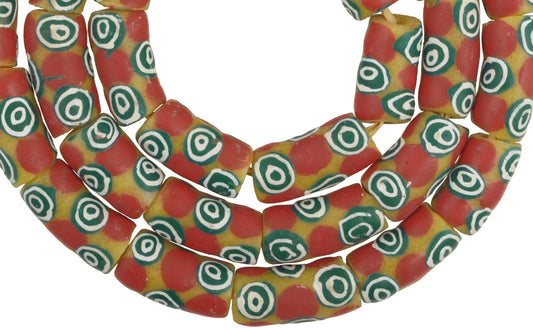 Venetian Eye-Inspired African Trade Beads, 10Mm Krobo Powder Glass - alternate view
