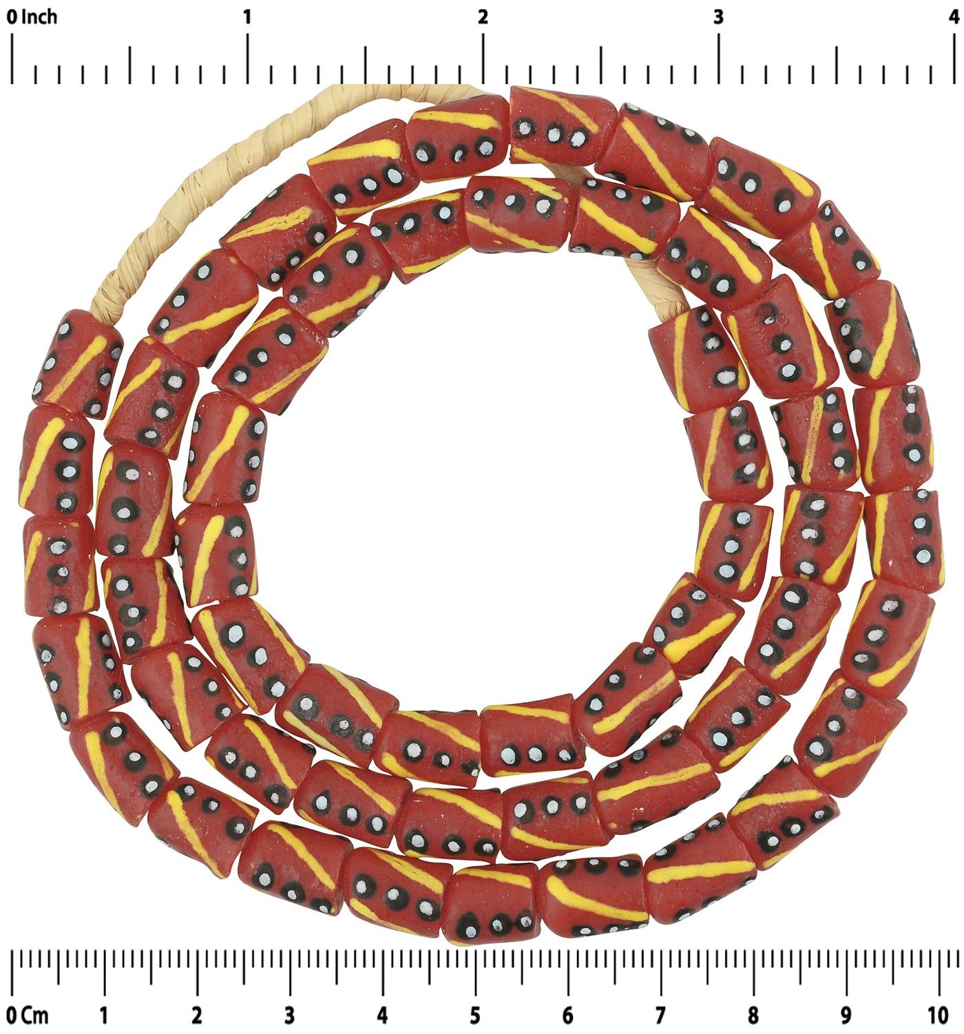 Authentic Ghana Fancy Powder Glass Beads - African Trade Beads - zoomed-in detail