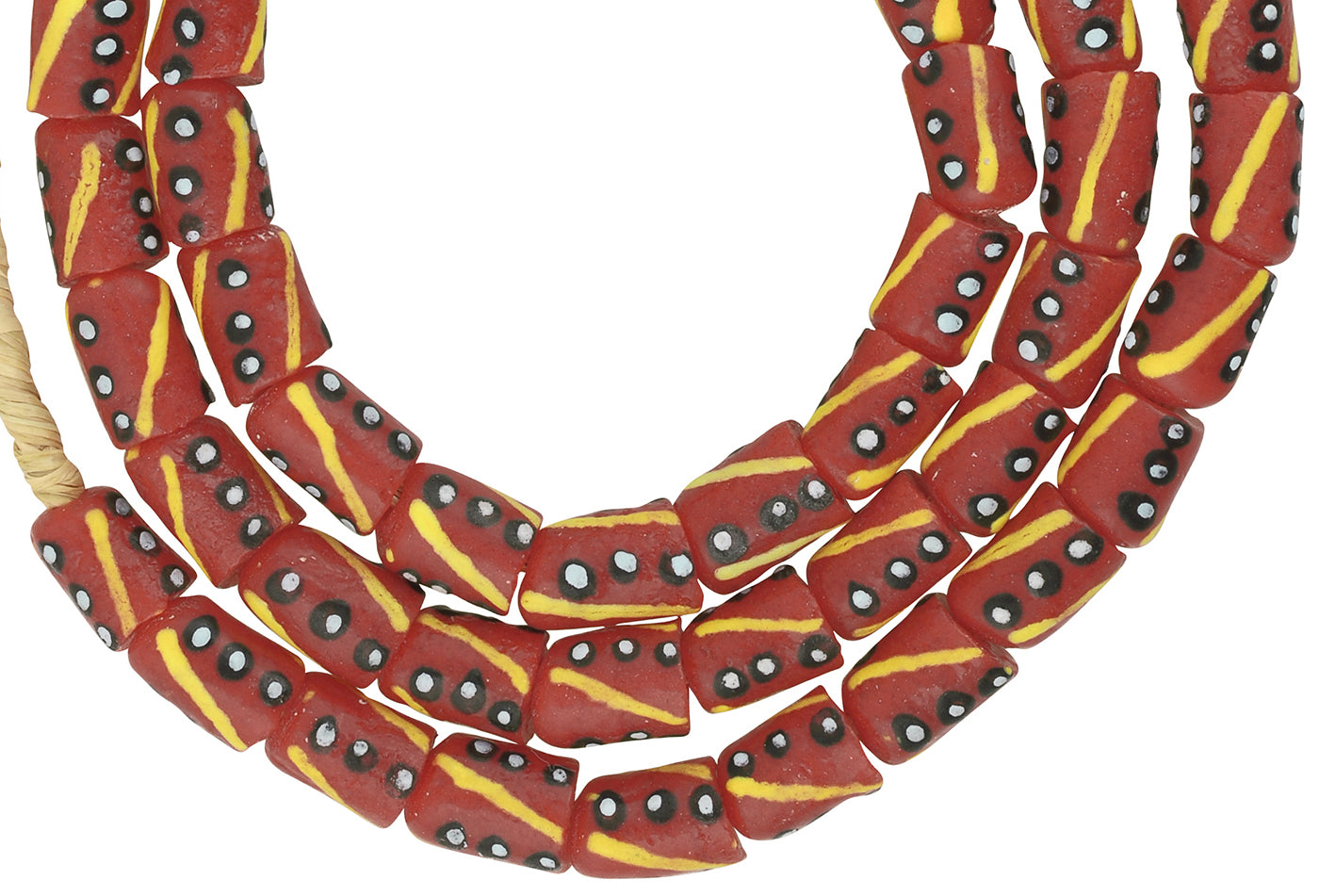 Authentic Ghana Fancy Powder Glass Beads - African Trade Beads - close-up