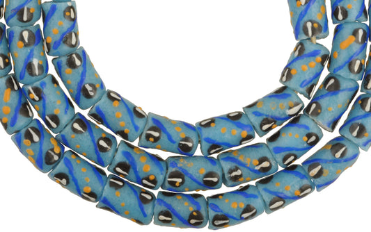 African Trade Powder Glass Beads - 8Mm Fancy Krobo Recycled Beads - alternate view