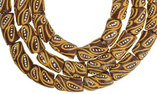 African Trade Powder Glass Beads - Fancy Krobo Beads 9Mm - alternate view