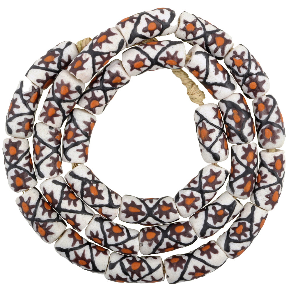 African Powder Glass Beads 10Mm - Fancy Krobo Trade Beads