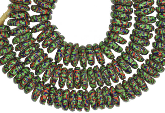 Krobo African Trade Beads - Recycled Glass Disk Beads From Ghana - alternate view