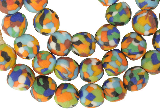 African Trade Beads: Krobo Recycled Glass Beads 12-13Mm - alternate view