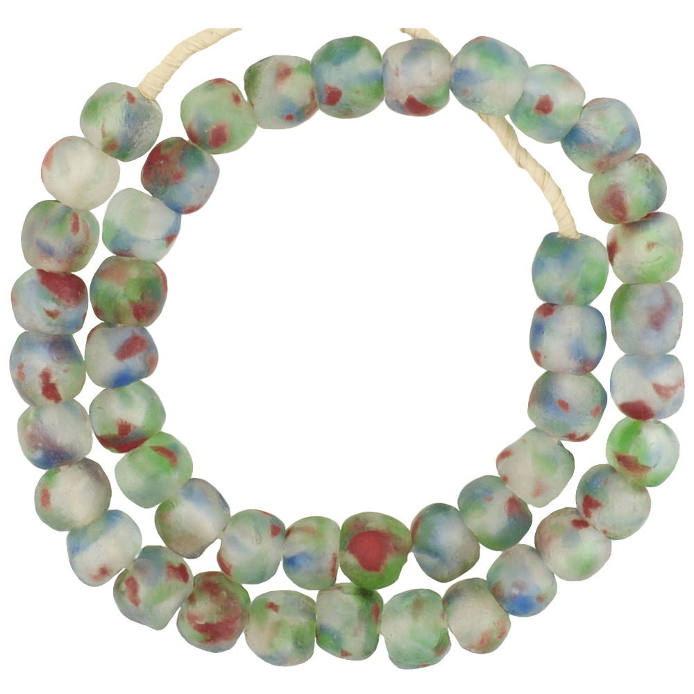 Translucent Krobo Glass Beads - African Recycled Trade Beads 13Mm