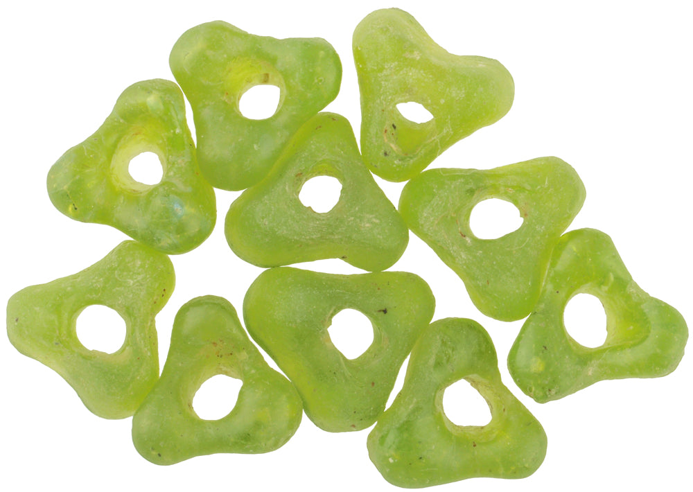 Uncommon Color Translucent Krobo Powder Glass Beads, 9Mm, 20" Strand - close-up