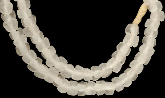 Translucent Krobo Glass Beads Imitating Bohemian Flower Trade Beads - alternate view