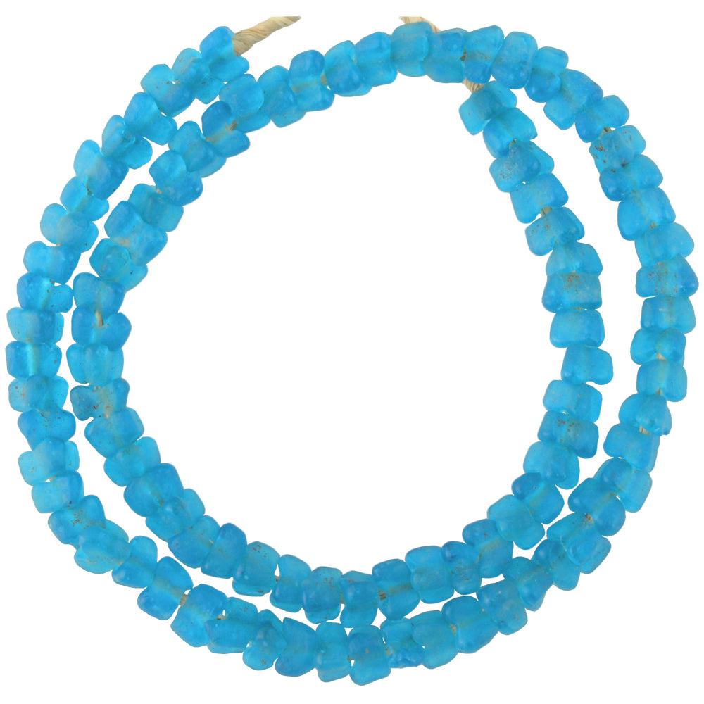 Translucent 9Mm African Krobo Glass Beads - Bohemian Flower Style