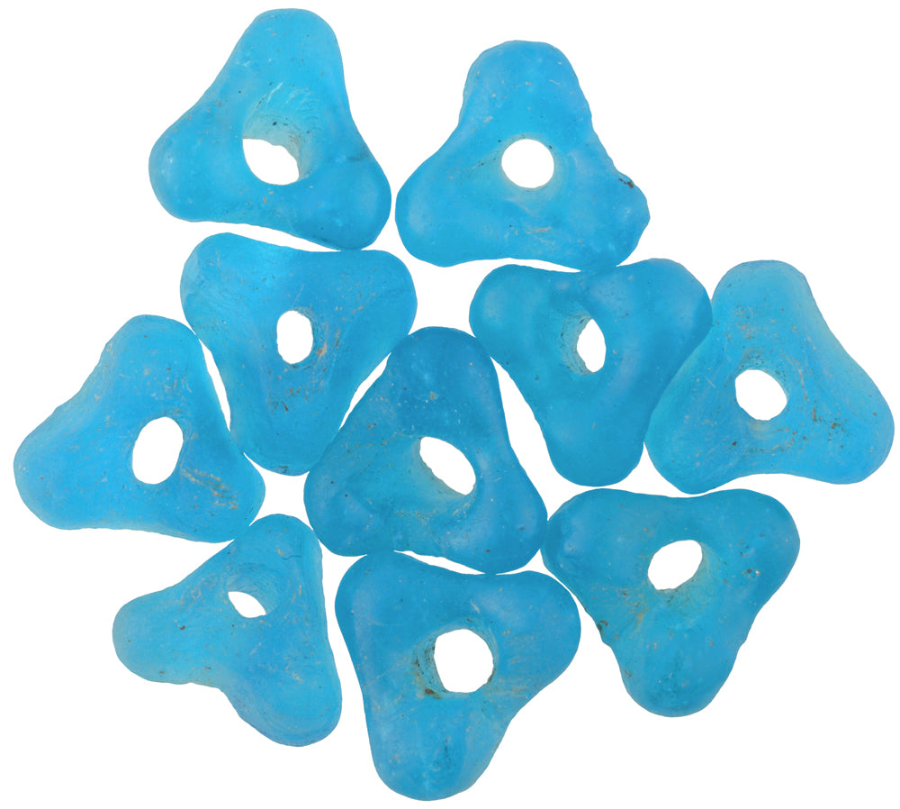 Translucent 9Mm African Krobo Glass Beads - Bohemian Flower Style - close-up