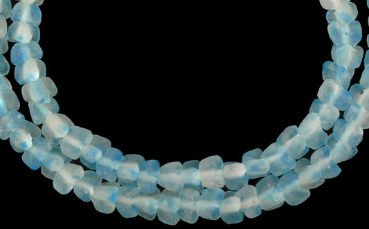 Uncommon Translucent Krobo Glass Beads - 9Mm Ghana Trade Beads - alternate view